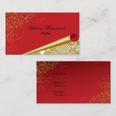Rouge élégant et carte de visite d'or (Devant / Derrière)