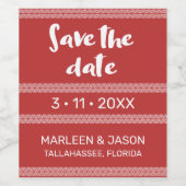 Rouge Enregistrer la date Étiquette de vin (Étiquettes simples)