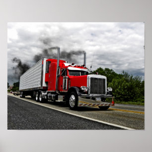 Rouge et affiche de Rollin Peterbilt