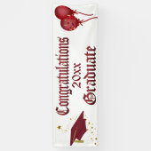 Rouge et bannière d'obtention du diplôme d'or (Vertical)