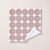 Rouge et blanc à motif géométrique  (Gant de toilette)