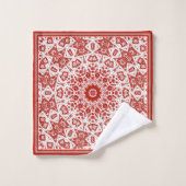 rouge et blanc, bandana ethnique (Gant de toilette)