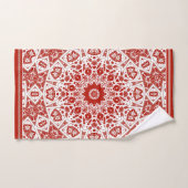 rouge et blanc, bandana ethnique (Serviette à main)