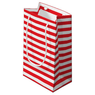 Rouge et blanc barre le sac de cadeau