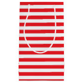 Rouge et blanc barre le sac de cadeau (Devant)