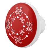 Rouge et blanc | Cercles concentrés Bouton décorat (Droite)