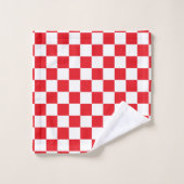 Rouge et blanc Checkered (Gant de toilette)
