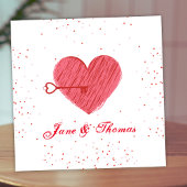 Rouge et blanc Cute Love Heart Valentines Cartes d