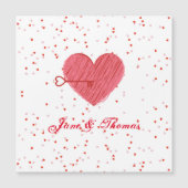 Rouge et blanc Cute Love Heart Valentines Cartes d (Devant)
