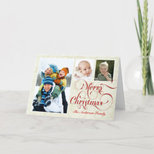 Rouge et blanc de carte de voeux du Joyeux Noël