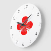 Rouge et blanc > Horloges de cuisine à fleurs (Angle)