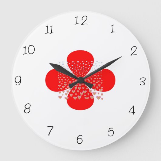 Rouge et blanc > Horloges de cuisine à fleurs (Recto)