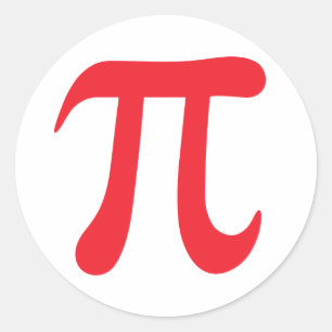 Rouge et blanc pi mathématique symbole autocollant