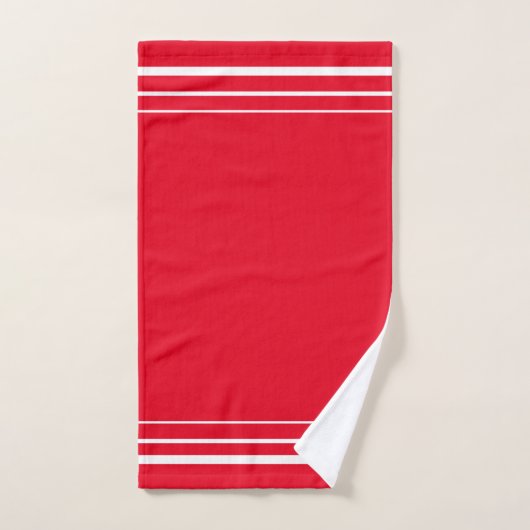 Rouge et blanc rayé (Serviette à main)