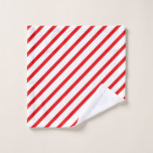 Rouge et blanc rayé (Gant de toilette)