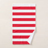Rouge et Blanc Rayures Modernes Rayé (Serviette à main)