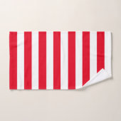Rouge et Blanc Rayures Modernes Rayé (Serviette à main)
