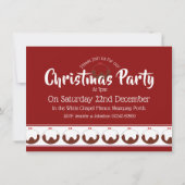 Rouge et blanc rétro pouding de Noël invitation (Dos)