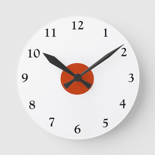 Rouge et blanc simple > Horloge murale de cuisine (Recto)