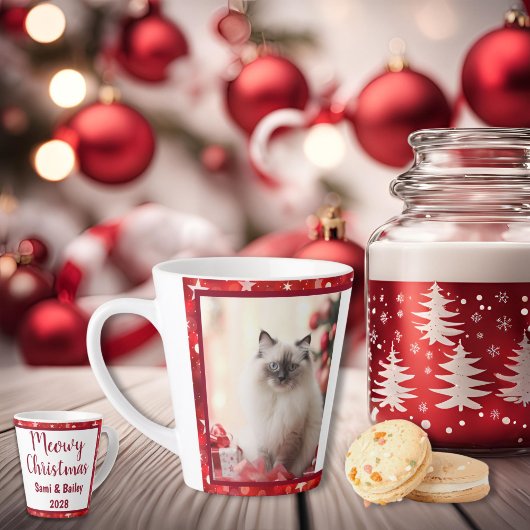 Rouge et blanc Star Holiday Latte Mug