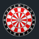 Rouge et blanc sur Cible de flechettes noire<br><div class="desc">Rouge et blanc sur Cible de flechettes noire.</div>