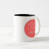 rouge et blanc votre logo ici tasse (Devant droit)