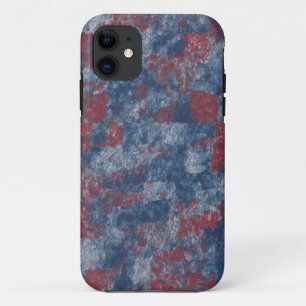 Rouge et bleu Abstrait Texture iPhone 11 Coque