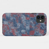 Rouge et bleu Abstrait Texture iPhone 11 Coque (Dos (Horizontal))