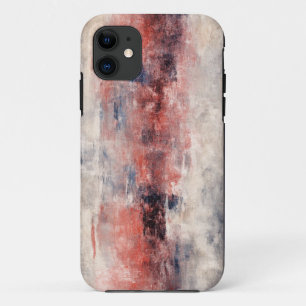 Rouge et bleu brosse Abstrait iPhone 11 Coque