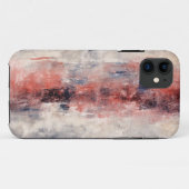 Rouge et bleu brosse Abstrait iPhone 11 Coque (Dos (Horizontal))