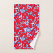 Rouge et bleu chintz (Serviette à main)