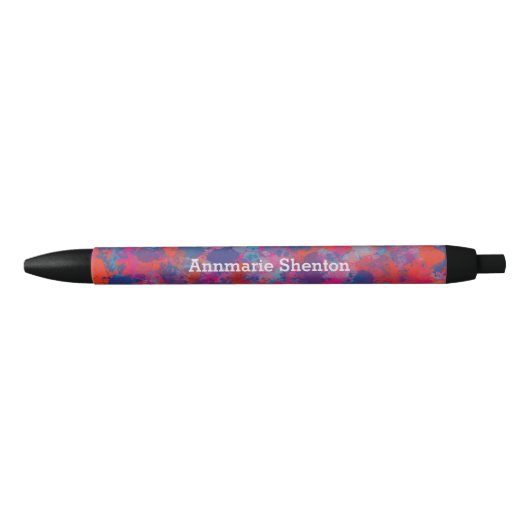 Rouge et Bleu gouttes Abstrait Design Stylo d'encr (Devant)