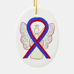 Rouge et bleu Sensibilisation Ruban Angel Ornement