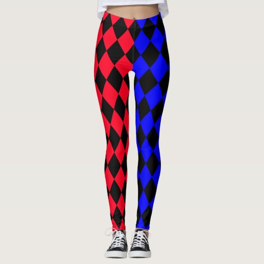Rouge et bleue punk Legging (Devant)