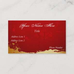 Rouge et carte de visite d'or