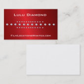 Rouge et carte de visite métallique de diamant (Devant / Derrière)