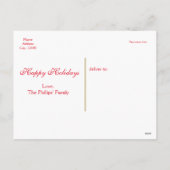 Rouge et carte postale ornementale élégante rayée (Dos)