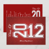 Rouge et classe d'or des invitations 2012 (Devant / Derrière)