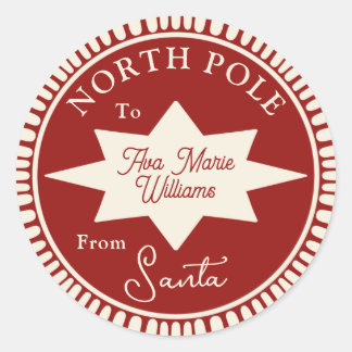 Rouge et crème de Père Noël autocollant Noël