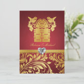 Rouge et damassé d'or, double invitation chinois (Debout devant)