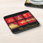 Rouge et dessous de verre de Noël d'or (Côté gauche)