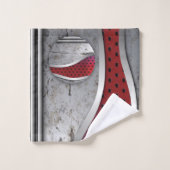 Rouge et gris texture métallique (Gant de toilette)