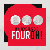 Rouge et noir 40e FOUROH ! photo invitation d'anni (Devant / Derrière)