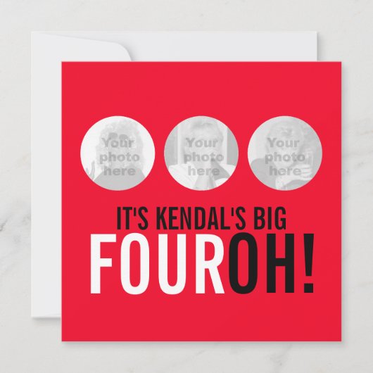 Rouge et noir 40e FOUROH ! photo invitation d'anni (Devant)