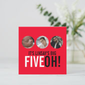 Rouge et noir 50e FIVEOH! photo invitation d'anniv (Debout devant)