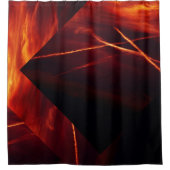Rouge et noir Abstrait Burning Sky Douche rideau (Devant)
