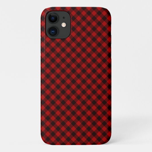 Rouge et noir coque iphone de Buffalo Rustique Pla (Dos)