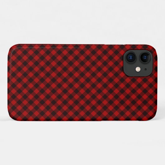 Rouge et noir coque iphone de Buffalo Rustique Pla (Dos (Horizontal))