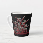 Rouge et noir Design 12 oz Latte Mug (Angle gauche)