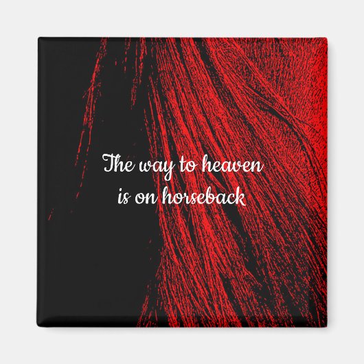 Rouge et noir Horse Mane Magnet (Devant)